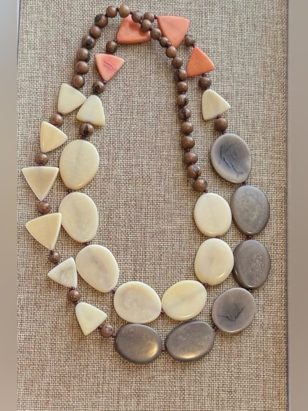 Noonday Collection Canyon Necklace muti colored seeds necklace